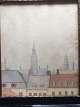Ubekendt 
kunstner (19/20 
årh):
Københavns 
Tage og Tårne.
Akvarel på 
papir.
Sign.: G. ...