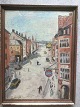 Aksel Lundgreen 
(1908-89):
Gadeparti - 
antagelig 
Aalborg 1930.
Olie på 
lærred.
Sign.: A. ...