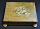 Bronze skrin, 
art deco, ca. 
1930, Danmark. 
Til cigarer. 
Låg dekoreret 
med delfin og 
havfrue. På ...
