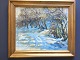 Oscar Bojesen 
(1879-1930):
Vinterlandskab 
1925.
Akvarel på 
papir.
Sign.: OB 25.
Bagpå - ...