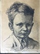Lars Nielsen 
(1893-1965):
Portræt af 
Drengen Jes 7 
år - 1955.
Betegnet 
Hjørring 1955 - 
Jes 7 ...
