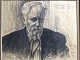 Hans Jørgen 
Korn 
(1888-1963):
Selvportræt 
1959.
Oliekridt og 
kul på papir.
Sign.: Korn 
...