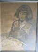 Hans Jørgen 
Korn 
(1888-1963):
Portræt af 
læsende, ung 
kvinde 1948 - 
Antagelig Fr. 
Helga ...
