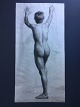 Emmery Rondahl 
(1858-1914):
Akademi 
tegning af 
Nøgen mand set 
bagfra 1879.
Kul på ...