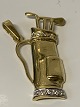 18 carat gold pendant, Golf set with Clear stone.