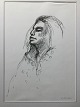 E. Lüscher (20 
årh):
Portræt af 
kvinde.
Kul på papir.
Sign.: E. 
Lüscher.
Uden ramme men 
med ...