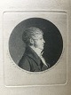 Gilles-Louis 
Chrétien 
(1754-1811):
Portræt af 
fornem, ung 
mand i profil.
Kobberstik på 
...