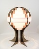 Smoked brown 
acrylic glass 
and white 
acrylic strips 
make this 
specially 
shaped Danish 
table lamp ...
