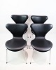 Set of four 
seven-seater 
chairs of rare 
vintage with an 
old factory 
stitching, 
which you only 
...