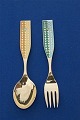 Michelsen Set 
Christmas spoon 
and fork 1960 
of Danish ...