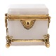 Mid 19th 
century French 
sugar box brass 
mounted. H: ...
