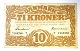 Danmark. 
Pengeseddel 10 
kr 1943 T.