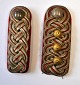 To epauletter, 
C. L. Seifert, 
Kjøbenhavn, 
1848 - 1863, 
kong Frederik 
VII's tid. L.: 
12 cm. ...