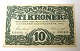 Danmark. 
Pengeseddel 10 
kr. 1945 a. 
Kvalitet 1+