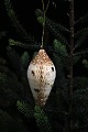 Gammel 
juletræspynt 
lavet i papir 
med 
guldglimmer. H: 
8cm.
