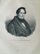 Emilius 
Bærentzen 
(1799-1868):
Portræt af 
Forfatter Adam 
Oehlenschläger 
(1779-1850).
Litografi ...