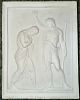 Firkantet 
platte i 
porcelæn 
bisquit fra 
Royal 
Copenhagen. 
Bertel 
Thorvaldsen 
(1770-1844) 
motiv ...