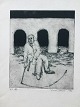 Ætsning af 
Einar Sölvason 
- Siddende mand 
1986.