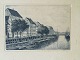 Martin Frederik 
Larsen 
(1881-1952):
Parti fra 
København 
Snorrebroen, 
Christianshavn.
Radering ...