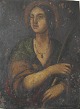 Ubekendt 
kunstner (18. 
årh.). En 
helgeninde med 
palmegren. Olie 
på kobberplade. 
21 x 16 cm. ...