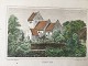 Litografi af 
F.E. Bording - 
Kullerup Kirke 
på Fyn ca 1865.