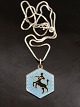 Sterling silver 
pendant 2 x 2.4 
cm. capricorn 
in enamel and 
sterling silver 
chain item 
602924