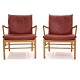 Pair of Ole 
Wanscher 
Colonial 
Chairs, oak and 
leather