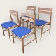 4 chairs in 
light oak with 
fabric seats, 
Danish modern 
from the 1960s, 
appear in nice 
and stable ...