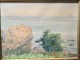 Catharine 
Heyerdahl 
(1861-1952):
Kystparti med 
klipper
Akvarel på 
papir
Sign.: Cathr. 
...