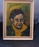 Oil painting on 
plate signed 
HH. Charming 
portrait of a 
...