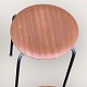 Stool / Stool 
with teak 
veneer seat and 
4 steel legs, 
Brand: Made in 
Denmark, Danish 
modern from ...