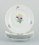 Meissen, et sæt 
på fem 
middagstallerkner 
i porcelæn.