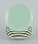 Six Aluminia 
"Confetti" 
plates in mint 
green glazed 
...