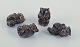 Knud Kyhn for 
Royal 
Copenhagen. 
Fire 
stentøjsfigurer 
af brune 
bjørneunger.
Glasur i brune 
...