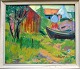 Ubekendt 
kunstner (20. 
årh. ): En 
kvinde ved en 
båd.