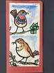 Gwynneth Hansen 
(1913-2001):
2 fugle på 
grene 1974.
Akvarel på 
papir monteret 
på papir
Sign.: ...