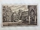 Richard Müller 
(1874-1954):
Slotsgården i 
Heidelberg.
Radering på 
papir monteret 
på ...