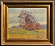 Nyrop, Børge 
(1881 - 1948) 
Danmark: 
Landskab med 
træ - efterår. 
Olie på 
malerpap. 
Signeret: B. 
...