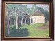 William Stuhr 
(1882-1958):
Stråtækt 
ejendom.
Olie på 
lærred.
Sign.: Will. 
Stuhr
33x43 ...
