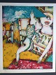 Anne- Marie 
Brauge 
(1942-2003):
Surrealistisk 
komposition 
1995.
"Hommage a ...