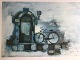 Rosina 
Wachtmeister 
(født 1939):
Komposition 
med cykel.
Offset tryk 
med guld/sølv 
på ...