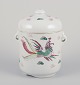 Chinese porcelain container with two lids.Hand-painted motif of dragons.20th ...
