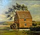 Frandsen, 
Frands (1885 - 
1979) Danmark: 
En vandmølle. 
Olie på 
masonit. 
Signeret. 16 x 
18 ...
