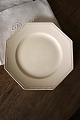 Old French 8-sided cream-colored faience dinner plates (Sarreguemines)...