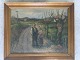 Emiel Hansen 
(1878-1952):
Kvinde og mand 
på markvej.
Olie på 
lærred.
Sign.: Emiel 
...