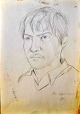 Gislason, Jon 
(1955 - ) 
Danmark: 
Portræt af Hans 
Gregersen. 
Tegning. 
Signeret den 
...