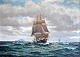 Landt, Frants 
(1885 - 1975) 
Danmark: Marine 
med sejlskib og 
andre skibe. 
Olie på lærred. 
...