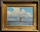 Olsen, 
Christian 
Benjamin (1873 
- 1935) 
Danmark: 
Marine. Olie på 
lærred. 
Signeret 1918. 
23 x 31 ...