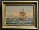 Ellertsen, Hans 
Christian (1855 
- 1935) 
Danmark: 
Fregatten 
Jylland ved 
Kronborg. Olie 
på lærred. ...