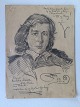 Hans Jørgen 
Korn 
(1888-1963):
Portræt af 
Helen Nielsen 
1952.
Bly/kul på 
papir.
Sign.: Korn d. 
...